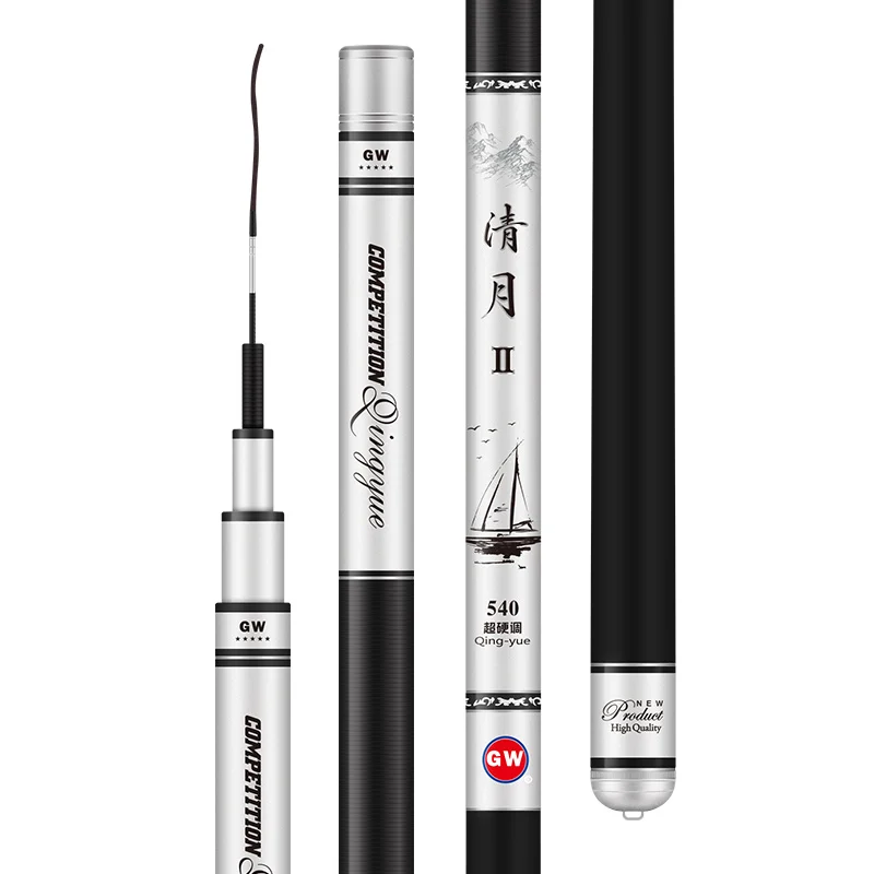 Caña De pescar De fibra De carbono, caña De pescar telescópica, superdura, 3,6 m-7,2 m - imagen 2