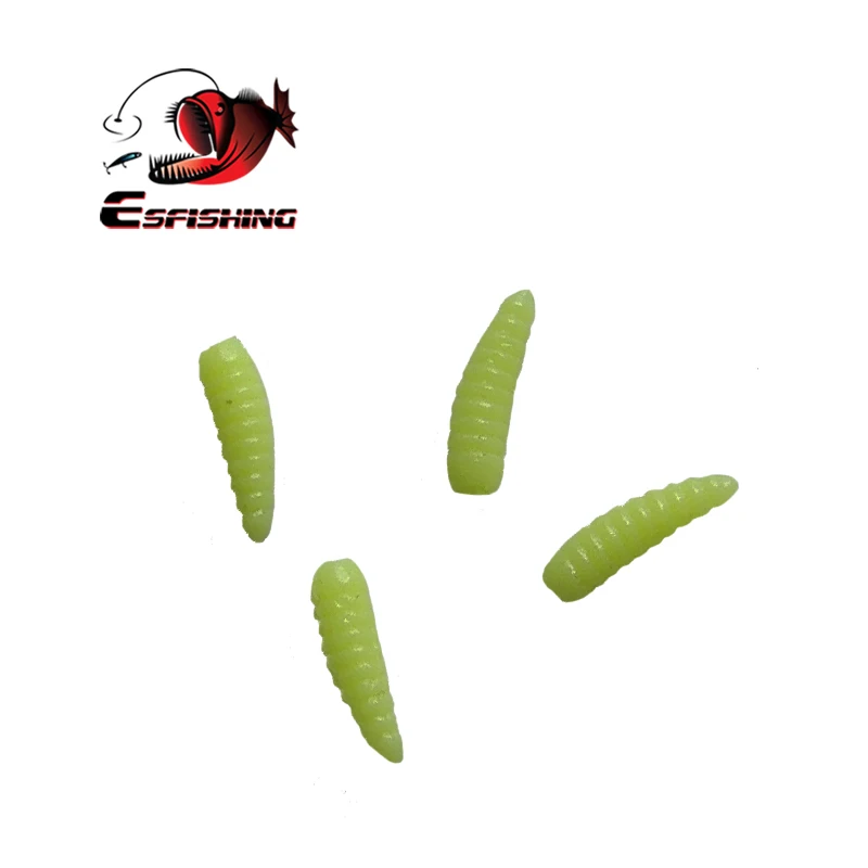 KESFISHING-señuelo de gusano de pan de 100 piezas, 0,6 ", Pesca de hielo de invierno, de silicona suave Isca, equipo de cebo de Pesca Artificial, venta al por mayor - imagen 3
