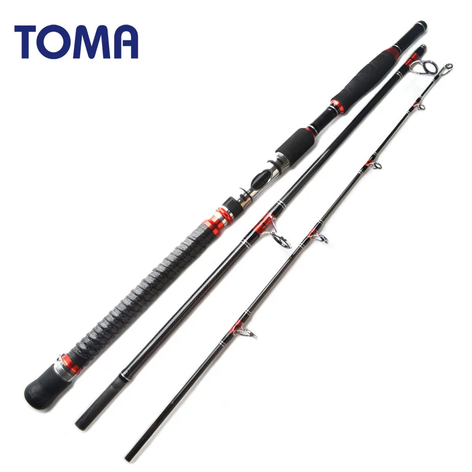 TOMA-caña de pescar giratoria de fibra de carbono, 30 toneladas, 1,8 M, 1,95 M, 2,1 M, 30-50LB - imagen 3