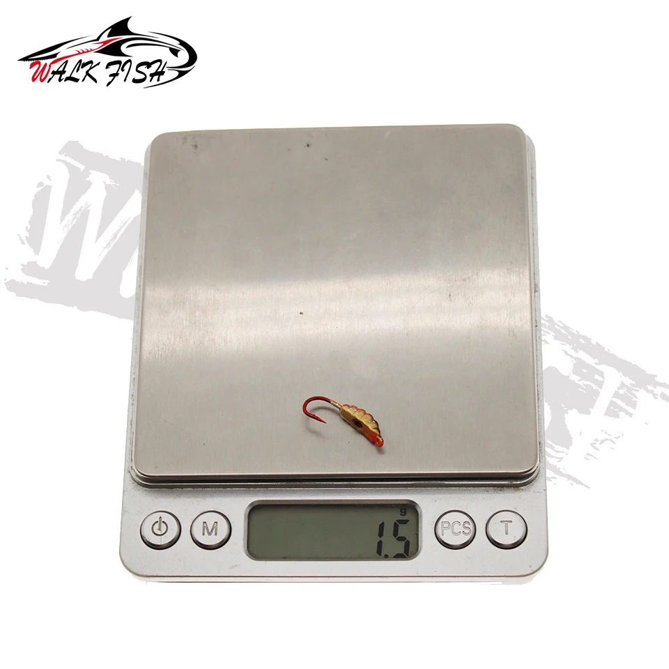 WALK FISH-señuelo de pesca en hielo, cebo metálico de gusano, plantilla de hielo, Mini anzuelo de pesca de plomo de 6 colores, 21mm/1,5g, 6 piezas - imagen 5