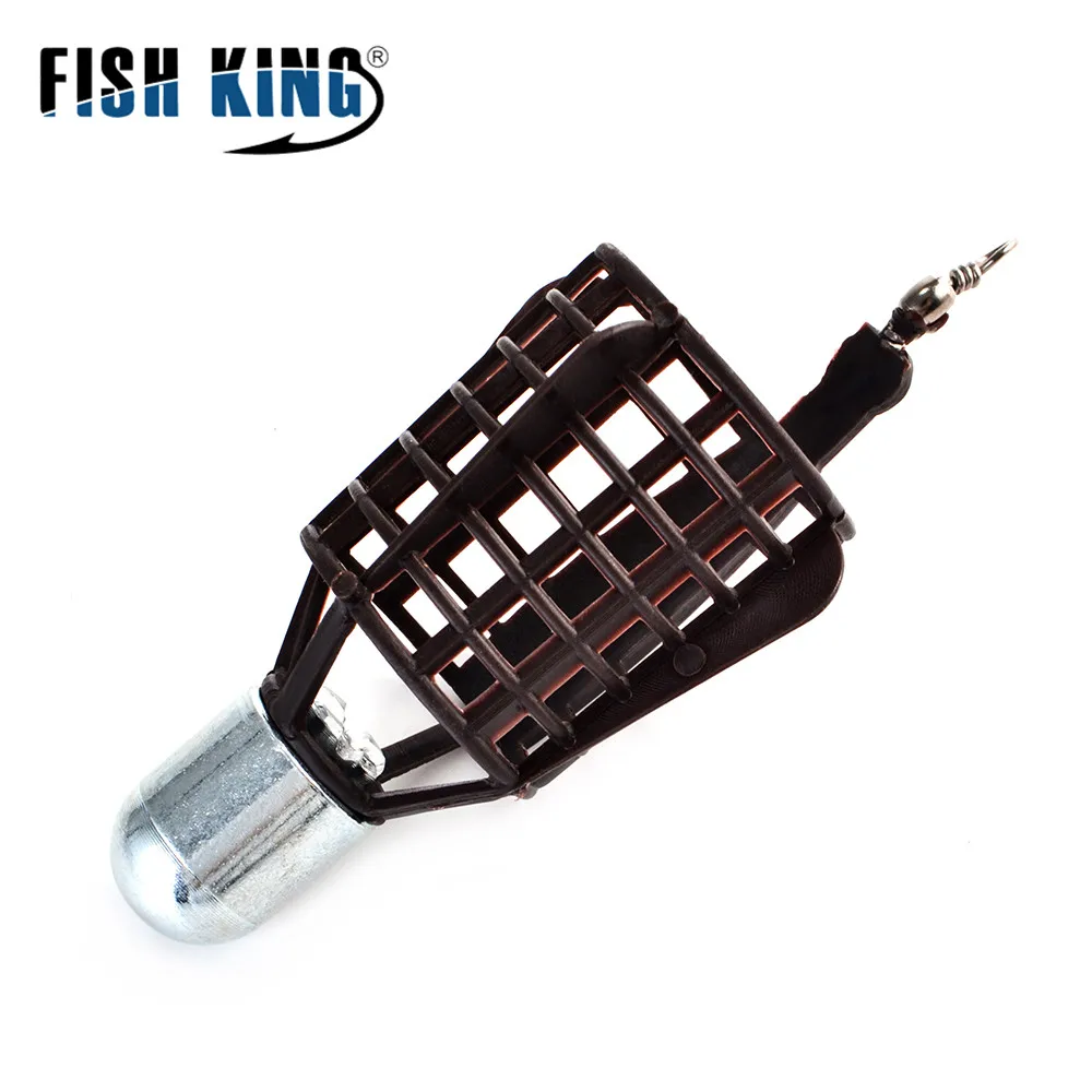 FISH KING-Soporte de cesta para cebo, jaula de señuelo de pesca con ganchos de línea, accesorios de pesca, 20G-80G - imagen 4