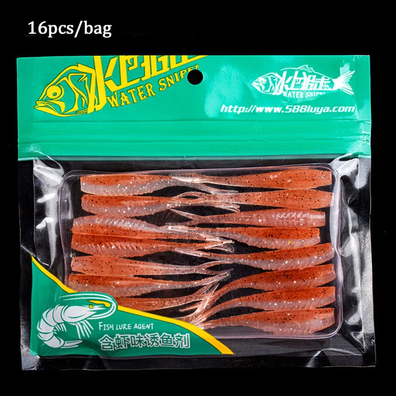 Swimbait de pesca de francotirador de agua, señuelo suave, horquilla de cola de pez, Wobblers, olor a sal, cebo de silicona, todo para pesca, 58mm, 70mm - imagen 5