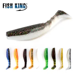 FISH KING 7,5-14g gusanos cebo de silicona suave T cola Jig Señuelos de pesca 9-11,5 cm sombras de goma cebo de pesca Wobblers para lubina