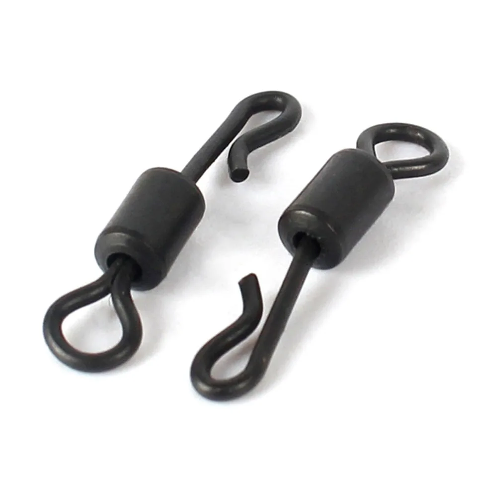 WALK FISH-conector de pesca de carpa, accesorio de aparejos de pesca con rodamiento giratorio en forma de Q, color negro, de cambio rápido, 30 unids/lote - imagen 3