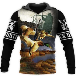 KJ768 Sudadera capucha estampado 3D pato – Ropa hombre