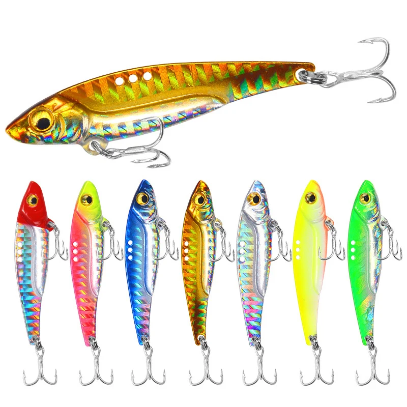 Señuelos de pesca VIB con lentejuelas de Metal, 5/6/6,5 cm, 8/13/16g, cebo Artificial duro Isca que se hunde, Wobblers, Jigbait, aparejos de pesca con vibración - imagen 2