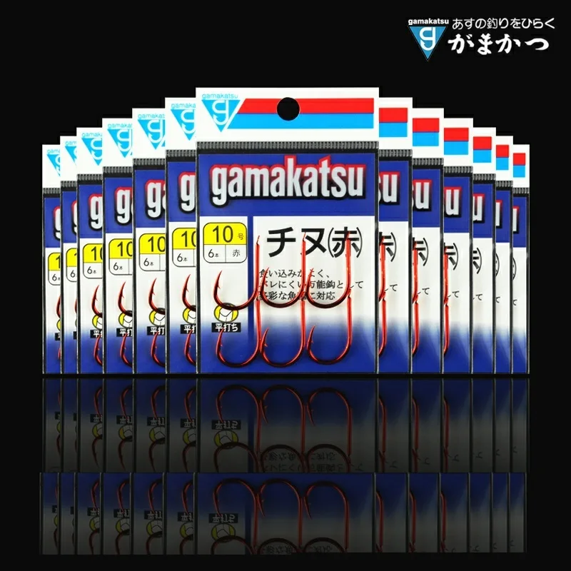 Ganchos de pesca Gamakatsu de alta resistencia, anzuelos de púas Rojas, señuelo de gusano, aparejos de pesca, balsa afilada, con púas, 1 unids/paquete - imagen 5