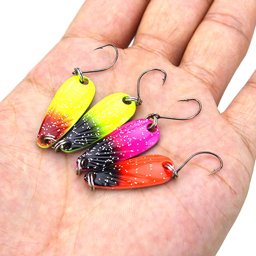 Señuelo de pesca Artificial, cebo duro para trucha, señuelo de pesca de carpa, 3g, plantilla de Metal con lentejuelas de ruido, conjunto de Swimbait de invierno, 4 Uds. - imagen 3
