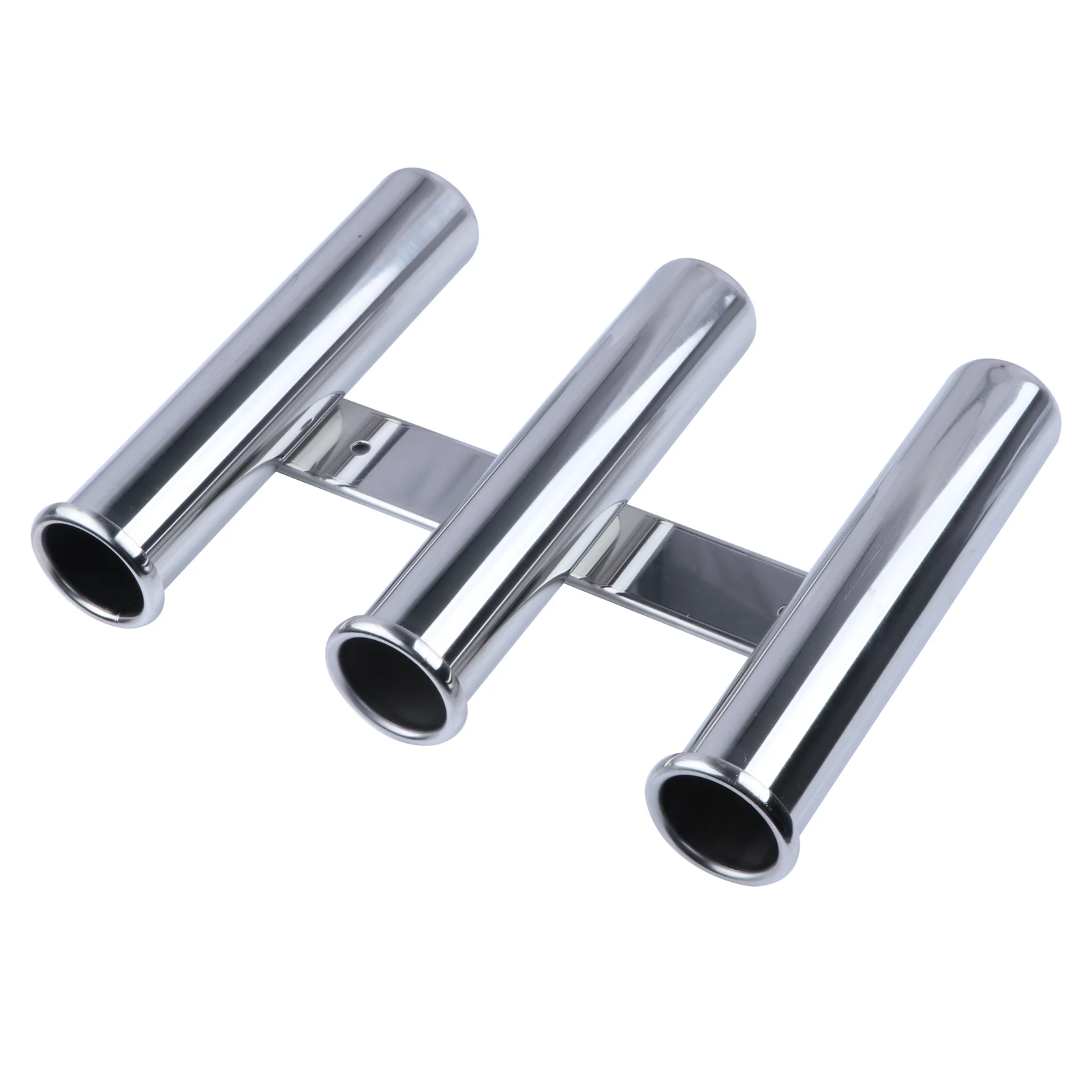 Soporte de caña de pescar de 3 tubos, soporte Triple de acero inoxidable, Vertical, multiusos, estilo colgante de pared para barco y Yate - imagen 5