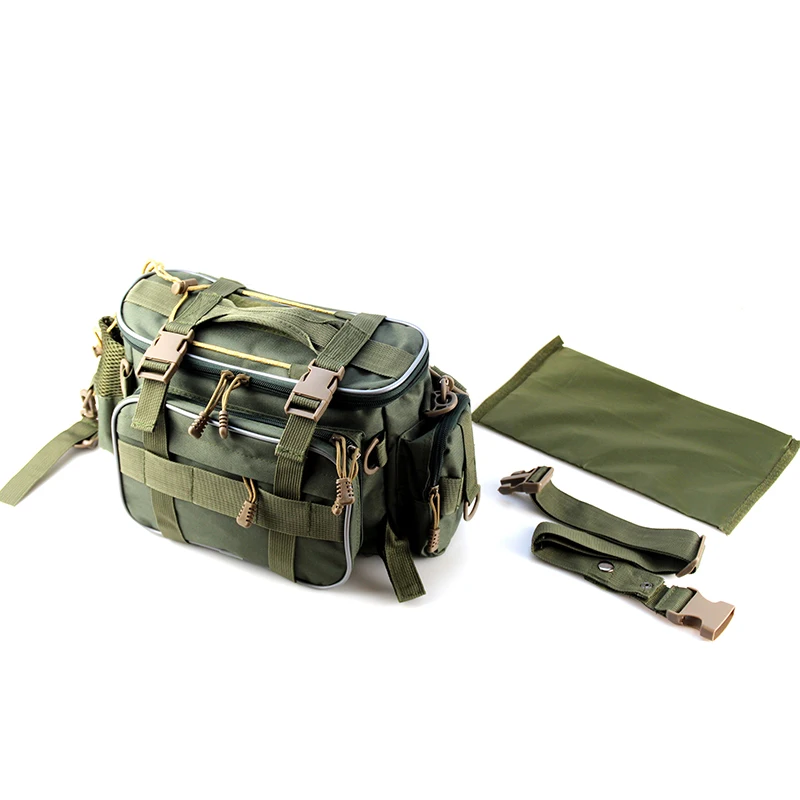 Bolsa de pesca multifunción para exteriores, bolso de hombro de gran capacidad, aparejos de pesca, bolso de lona, riñonera