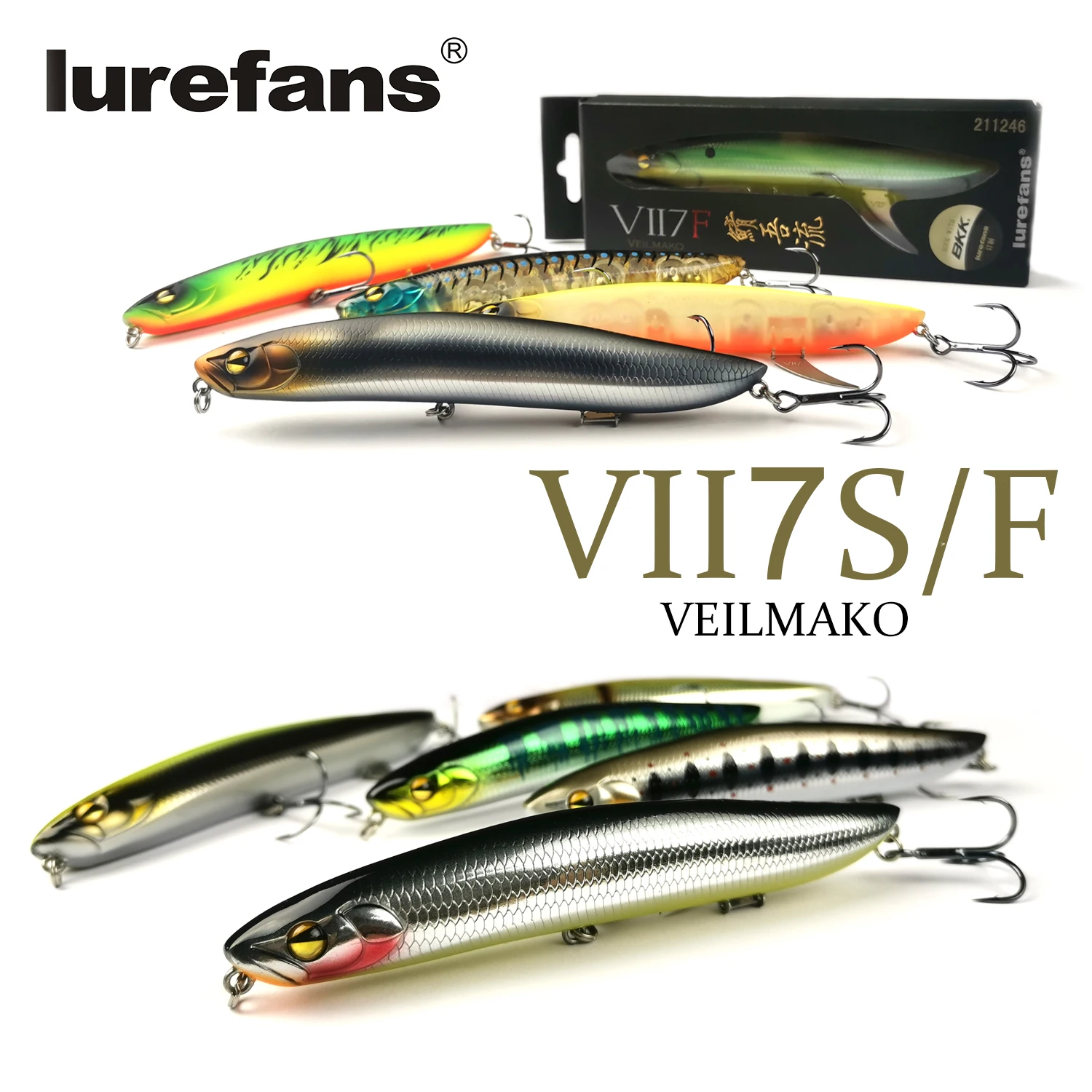 Lurefans-SEÑUELOS DE pececillos grandes para pesca, cebo Artificial, lápiz Wobbler, Stickbait, Lucio, lubina, Zander, V117F/S, alta calidad - imagen 4