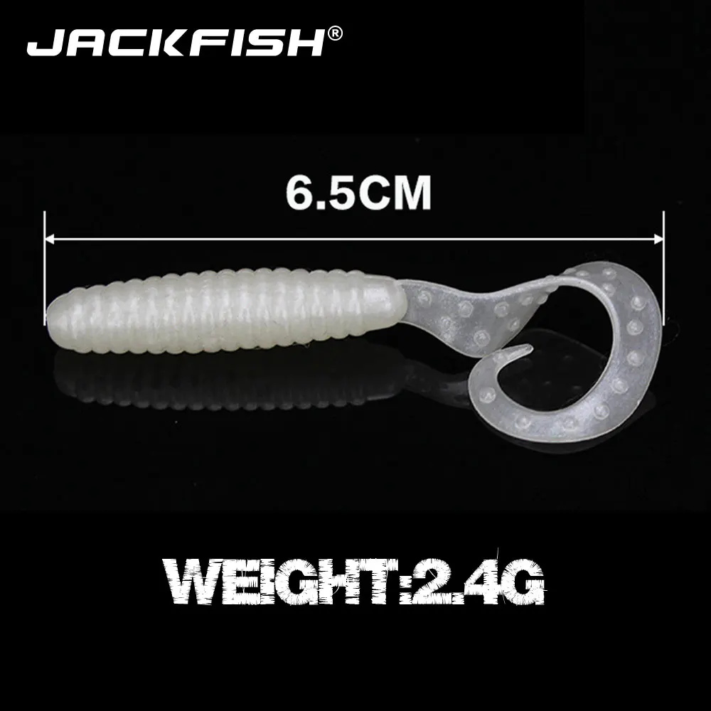 JACKFISH-Cebo blando de gusano Saturno, 2,4g, 6,5 cm, Swimbaits de silicona, señuelos blandos artificiales para carpa, lote de 3 unidades - imagen 4