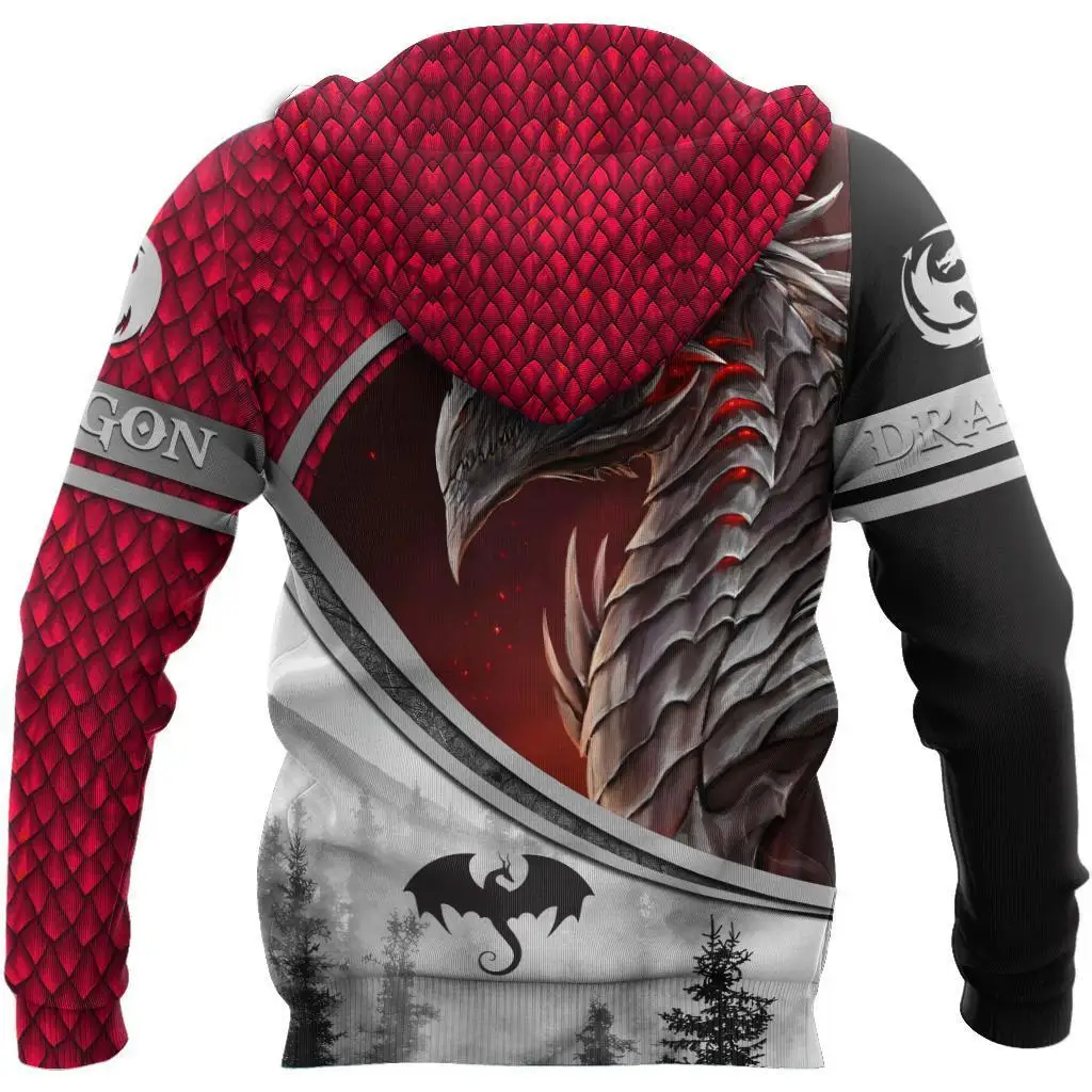 KJ425 Sudadera de pesca con capucha – estampado 3D dragón - imagen 4