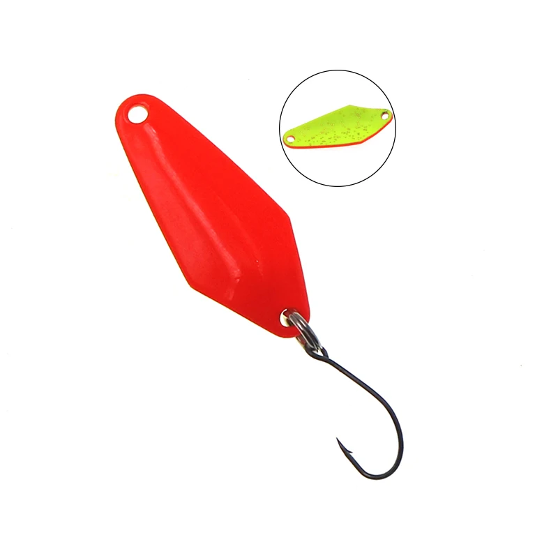Cuchara de pesca de trucha HISTOLURE con un solo anzuelo, cuchara de Metal fundido de 2,3g, cebo giratorio de pesca de dos lados de color - imagen 5