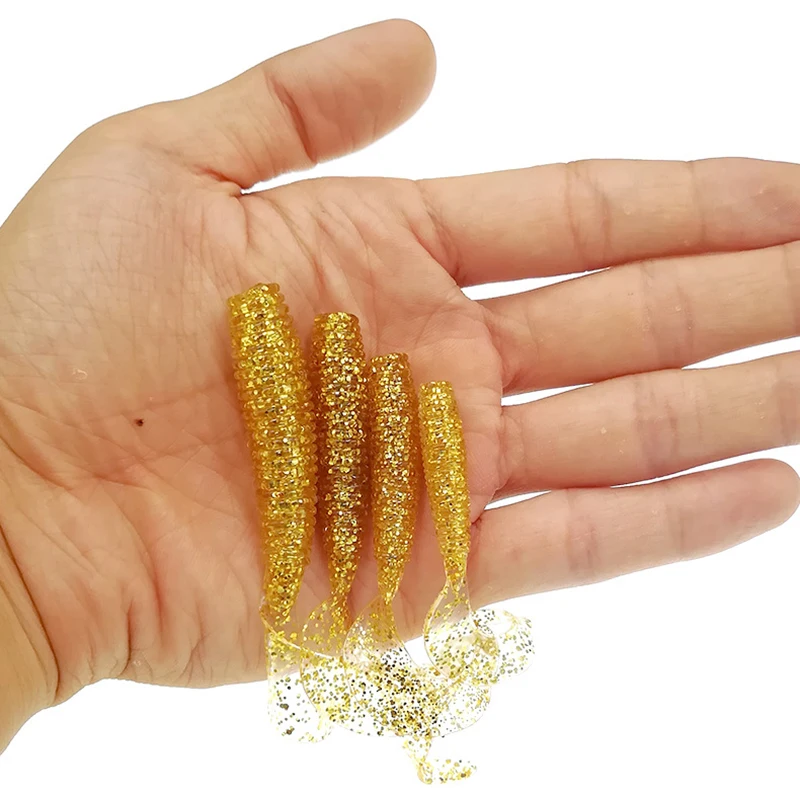 10 Uds señuelo de pescado cebo suave 55/65/75/85mm gusano Artificial señuelo de silicona para Pesca con olor a sal carpa Pesca de lubina Takcle - imagen 2