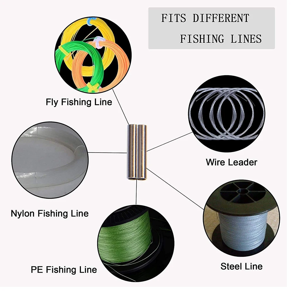 Juego de manguitos de pesca de engarce, alicates de prensado, Conector de manguitos de tubo de engarce, 300 unidades - imagen 5