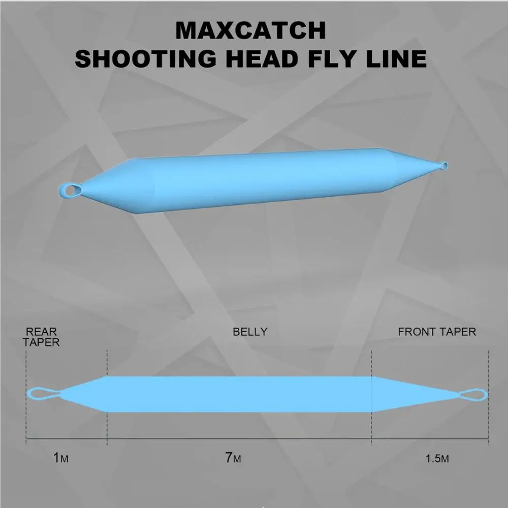 Línea de mosca de cabeza de disparo Maximumcatch 5S/6S/7S/8S/10F línea de mosca flotante/hundimiento de 9,5 M con 2 bucles soldados - imagen 4