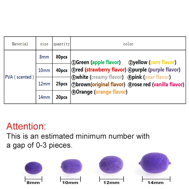 Mosodo-Cuentas de pesca de carpa, Boilies de bola de PVA, señuelos de cebo, señuelo de colores emergente en una botella - imagen 2