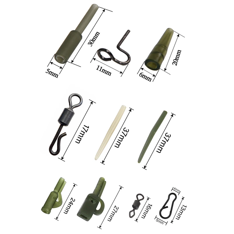 Mosodo-accesorios de pesca de carpa, Clip de plomo, cola giratoria de cambio rápido, mangas antienredos de goma para aparejos de pesca de carpa - imagen 3