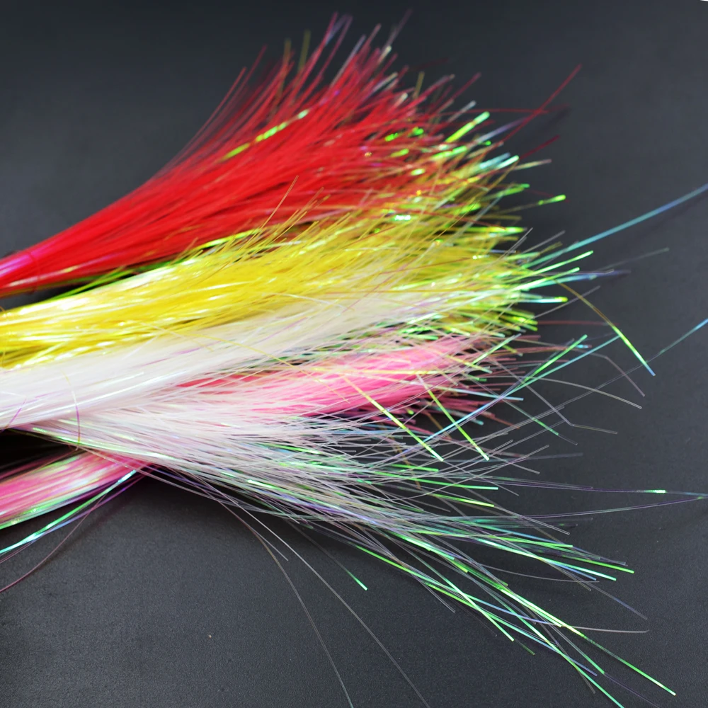 MNFT-anzuelo de cristal brillante para pesca con mosca, anzuelo de anzuelo con oropel holográfico, Flashabou, 40 paquetes - imagen 5