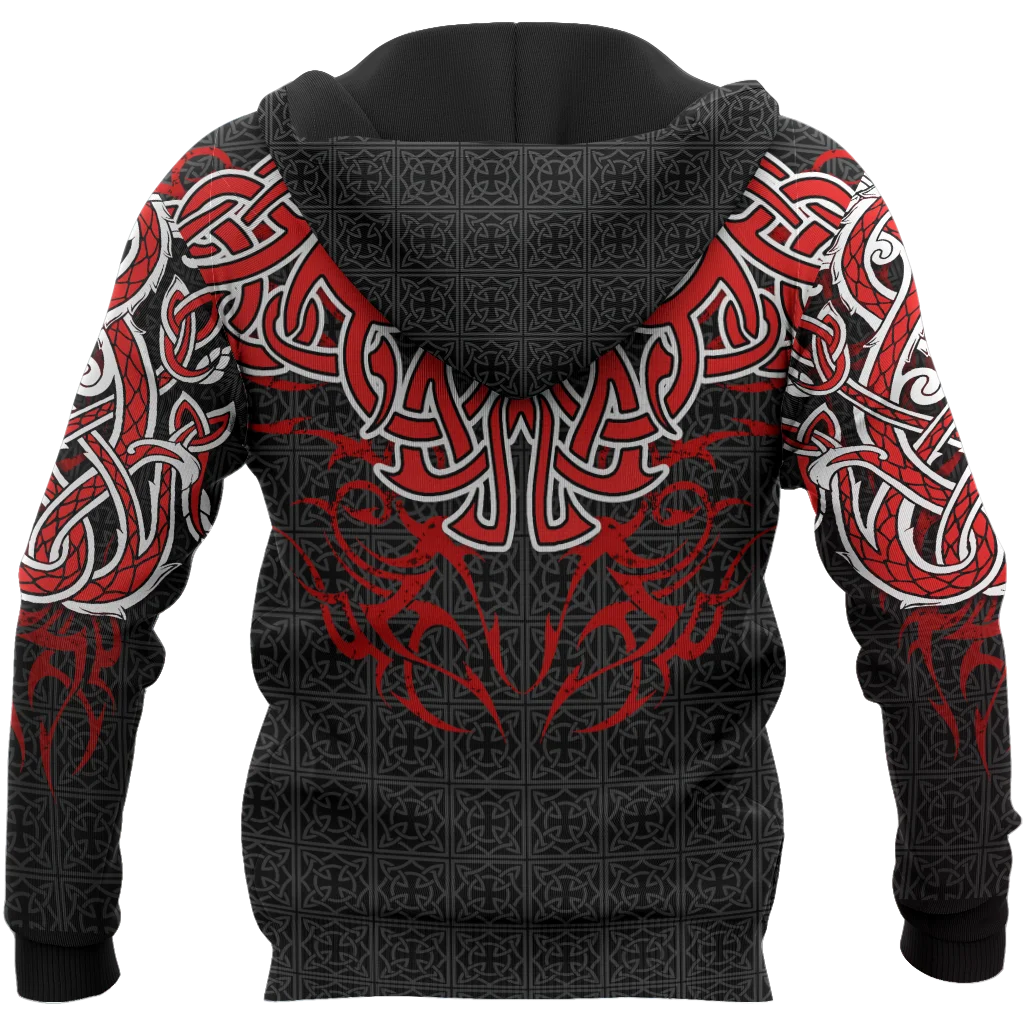Hermoso tatuaje de dragón arte 3D impreso hombres Sudadera con capucha Otoño e Invierno sudadera Unisex jersey con cremallera ropa de calle Casual KJ428 - imagen 2