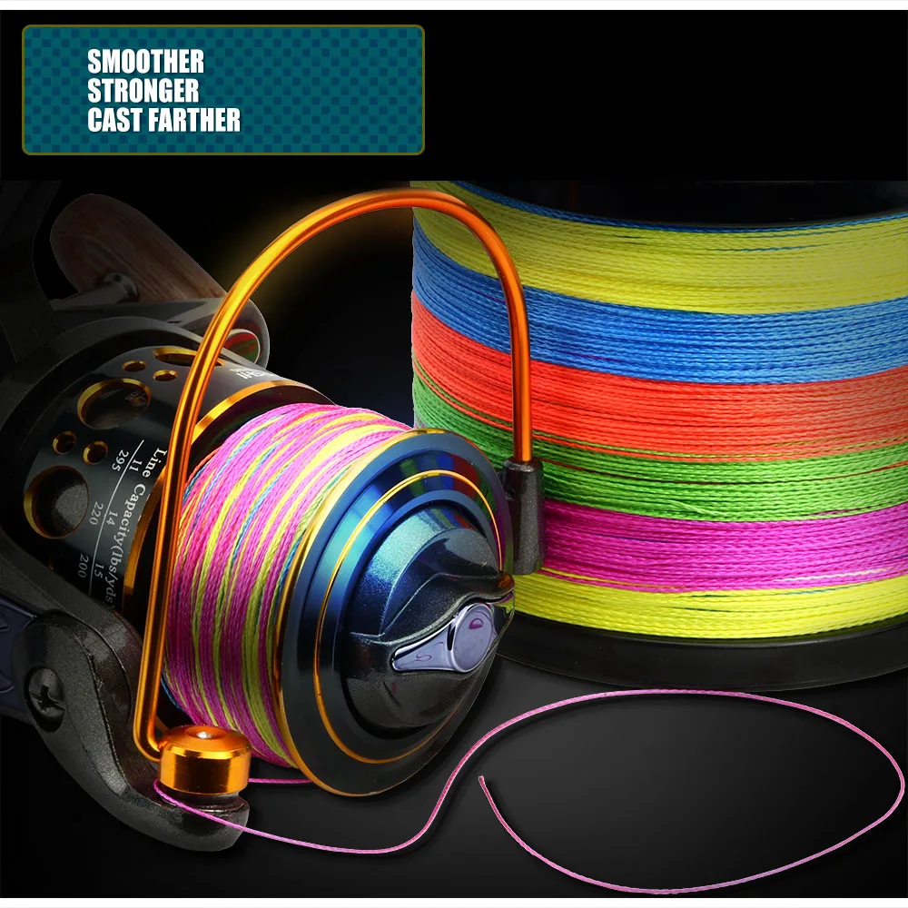 BAKAWA-línea de Pesca trenzada para carpa, hilo de 8 hebras para pescar con mosca, PE, hilo Multifilamento giratorio para mar, 300M, 500M, 1000M, 22-120LB - imagen 5