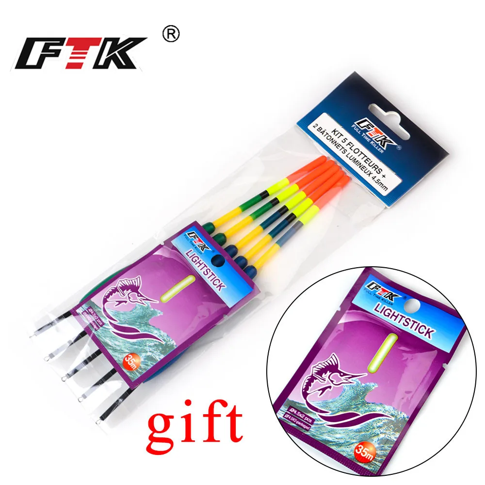 FTK-flotador de pesca para carpa, 5 unids/lote, Color mixto, 20,5 CM de longitud-22, 3G, 4G, 5G - imagen 4