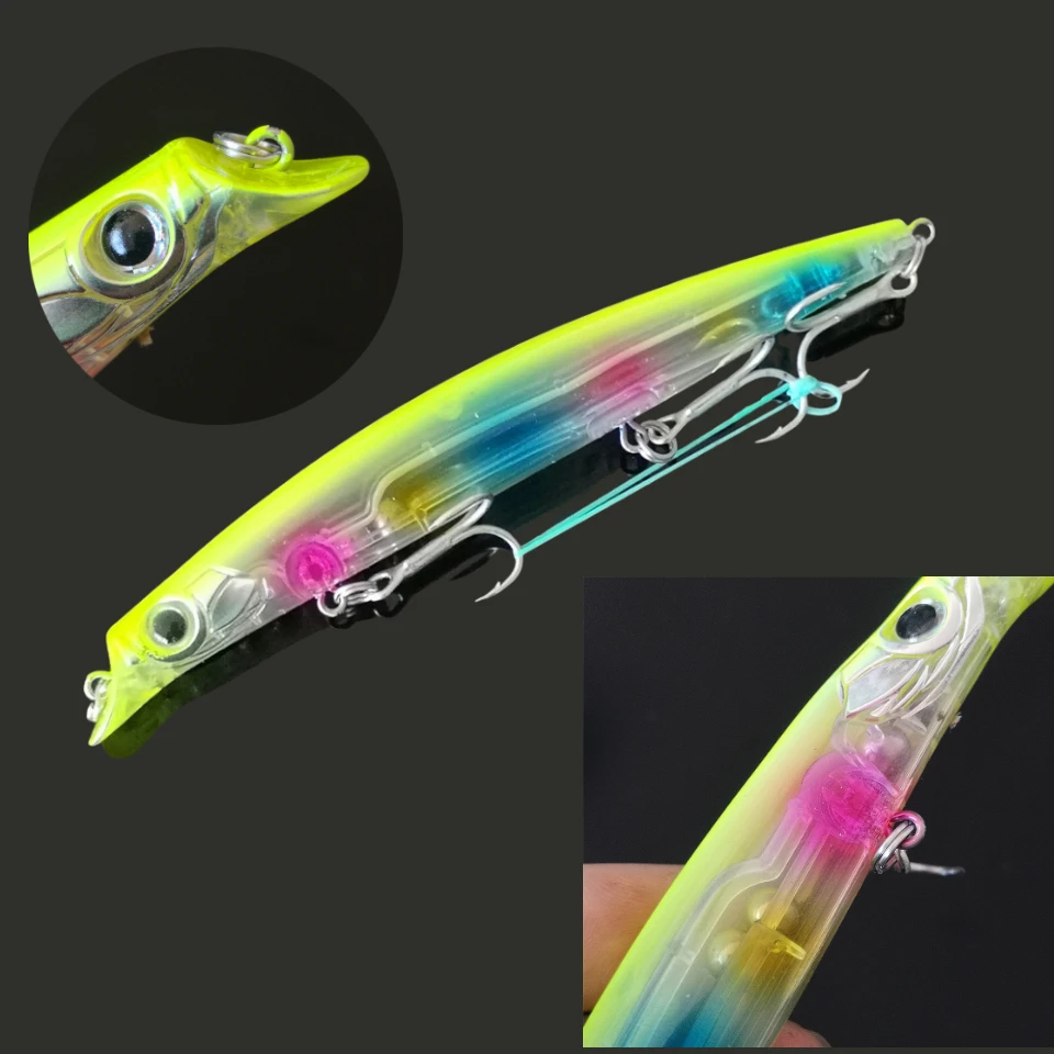 SWOLFY Jerkbait wobblers 14cm 18g de profundidad 1m cebo duro Minnow Stick lápiz Señuelos de pesca sistema de transferencia de peso fundición larga - imagen 3