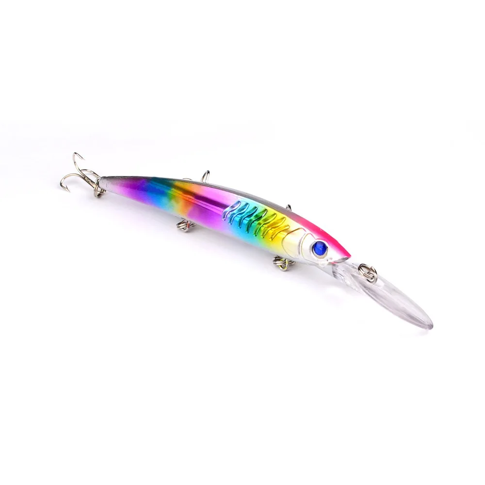 Señuelos de pesca de pececillo láser con señuelo duro 152 mm 12 g con 6 #   Gancho equipo de pesca de aguas profundas Wobbler aparejos Crankbait Isca cebo Artificial - imagen 2