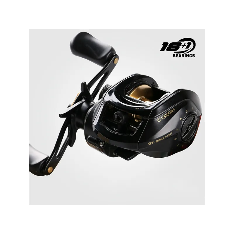 Baitcast-carrete de Pesca fundido, Molinete de Pesca de alta velocidad 7,0: 1, balsa, buque de Pesca lejano, ruedas, carretilla Peche, arrastre máximo de 8KG - imagen 5