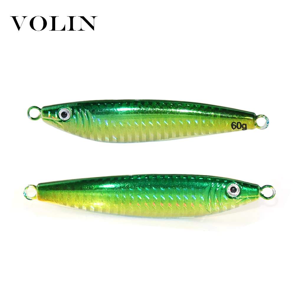 VOLIN Hote-señuelo de pesca de plantilla de Metal, cebo duro para arrastre, aparejos de pesca de lubina, trucha, Jigging, señuelo de agua salada - imagen 3