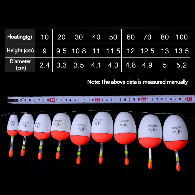 Flotador Abo de pesca de 3 uds., flotador de deriva EVA de 10-100g para accesorios de pesca en roca de mar - imagen 2