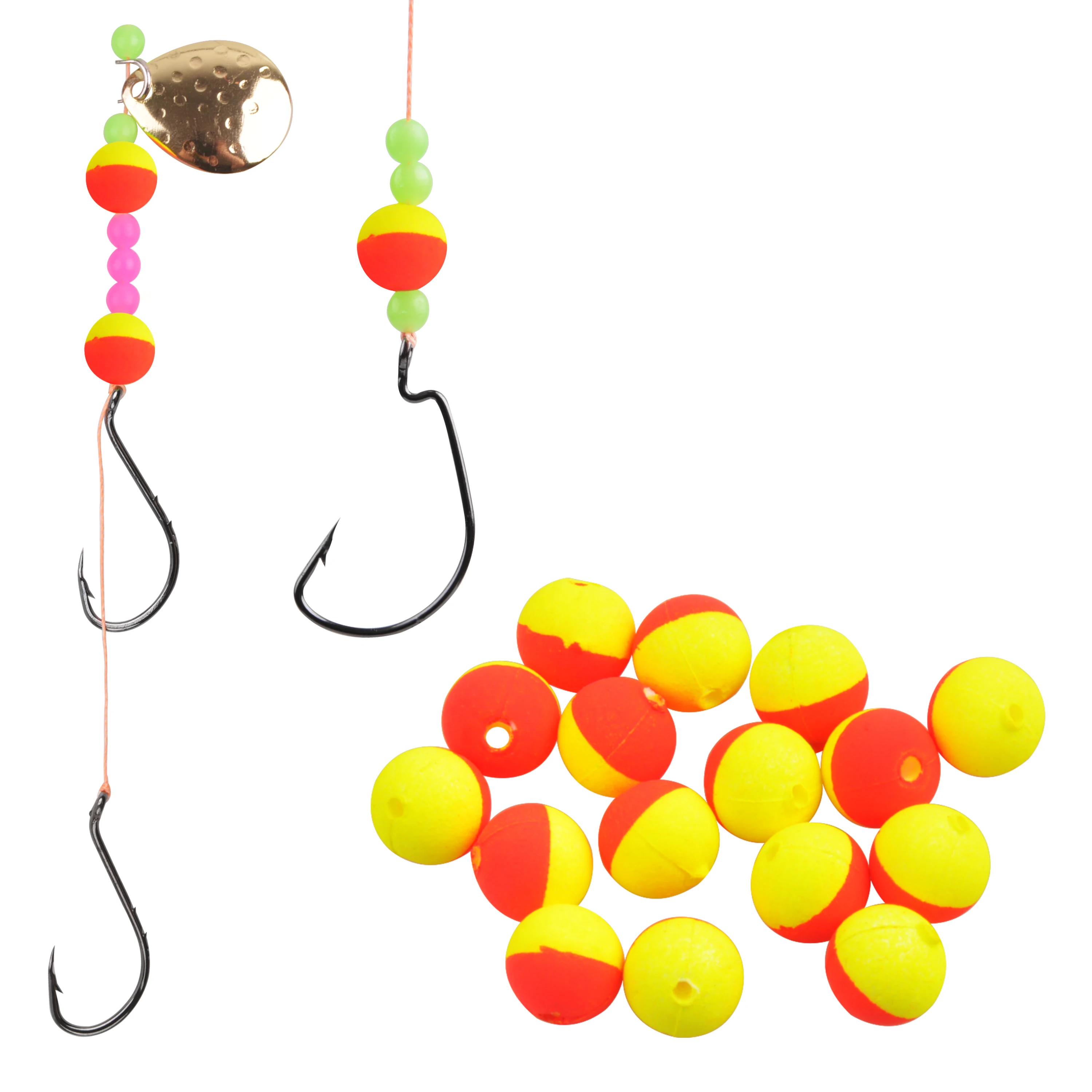 Flotadores de espuma redondos para pesca, aparejo Pompano para pesca de Surf, cebo vivo, aparejo Walleye, 100 piezas
