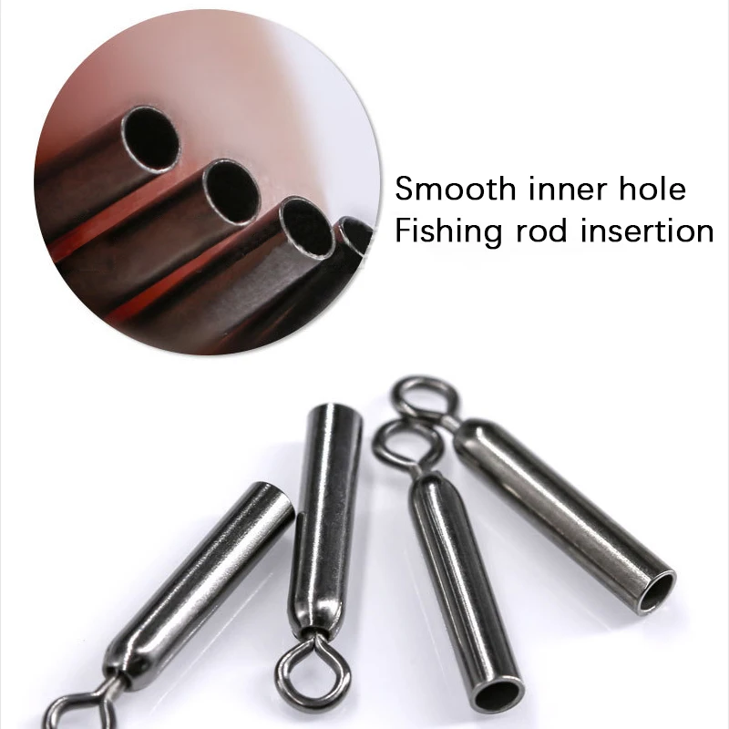 TIANNSII-conector de flotadores de pesca de acero inoxidable, boya Bobber de tipo recto, tubo fijo para accesorios de pesca, 30 piezas - imagen 3