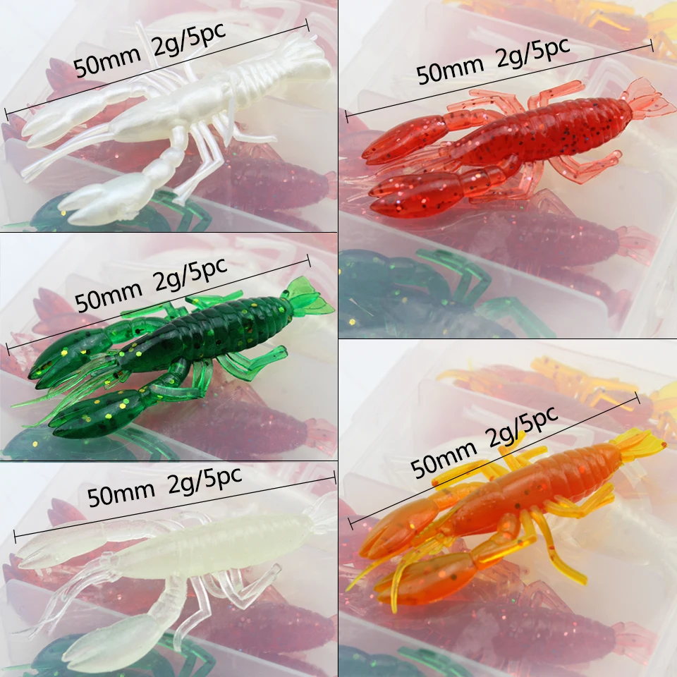 Señuelo de Pesca de Mar suave, anzuelo de pesca de carpa, wobbler, kit de pesca de goma, cebo de silicona, proteína, gusano suave, camarón, 25 unids/caja - imagen 2
