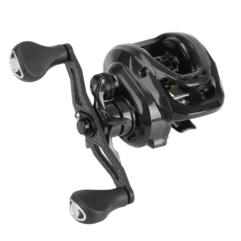 Señuelo de carbono de rueda Distant 12BB, ultraligero, para agua, Baitcast, rueda de alambre de pesca con alarma de fuerza de descarga 6,4: 1, alta velocidad - imagen 3