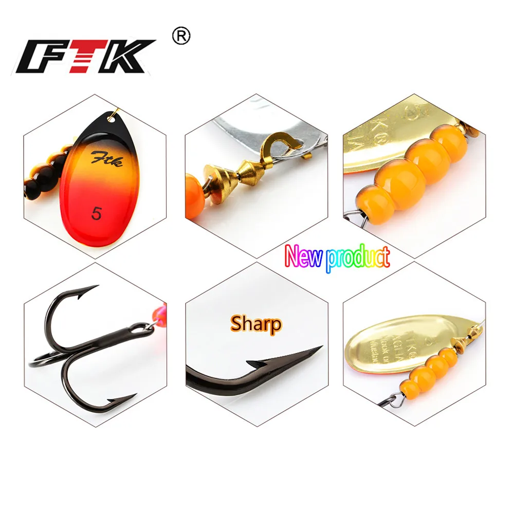 FTK-SEÑUELOS giratorios de Metal para pesca, cebo Artificial, Wobbler, 4g/7g/12g1 8g/28g, Isca - imagen 5