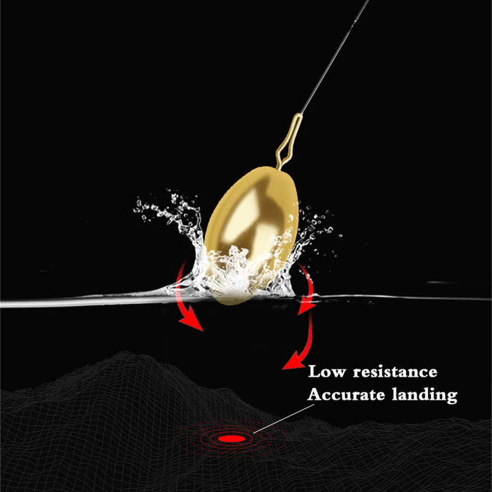 Plomo de pesca de peso de latón, accesorios de aparejos, plomo de cobre puro hacia abajo, pesas de rig de bala, cono de señuelo, línea hueca, 10 Uds. - imagen 4