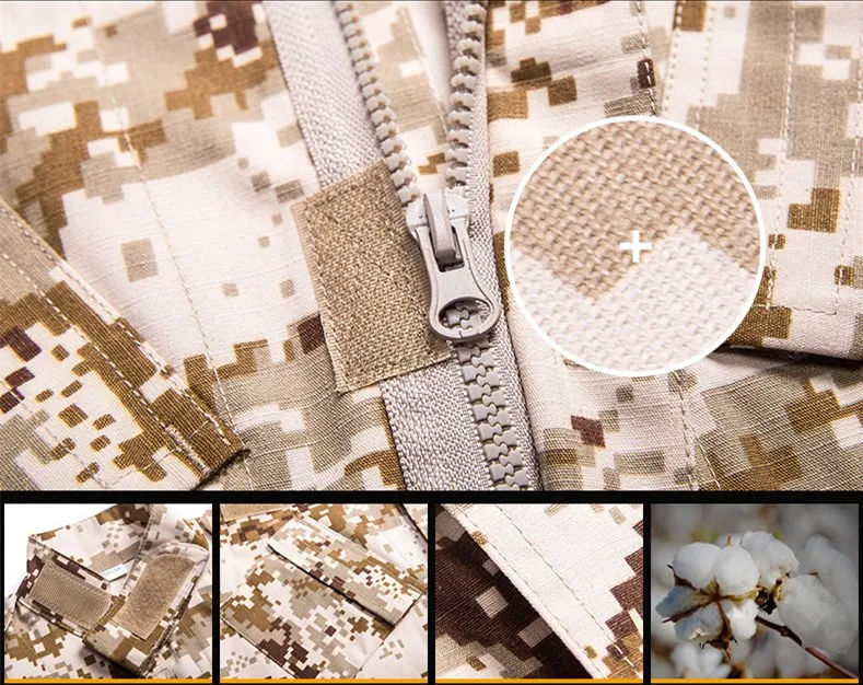 HAN WILD-uniforme táctico militar para niños, conjuntos de ropa de caza, chaquetas de senderismo de camuflaje Airsoft, traje deportivo para exteriores - imagen 4