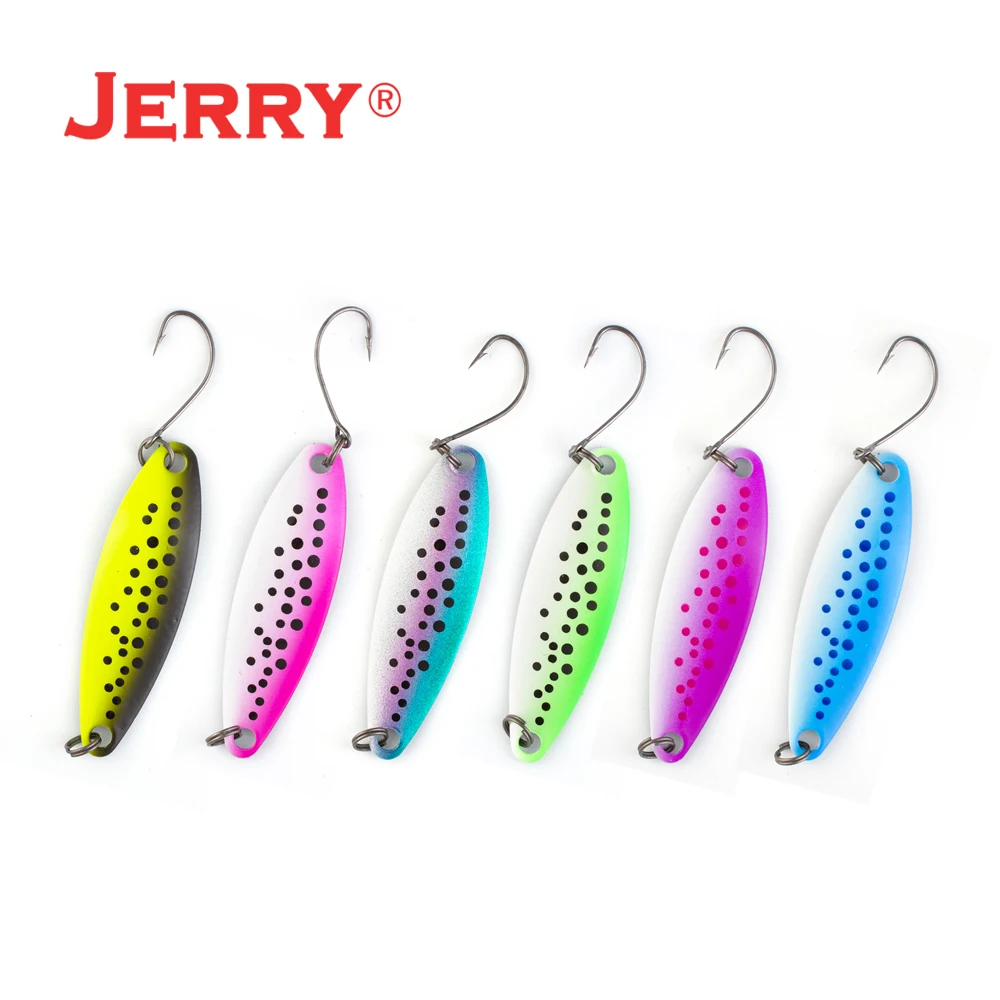 Kit de cuchara de pesca Jerry, 10g, 6,5g, colores UV brillantes, surtido de área, trucha, Lucio, Zander, salmón - imagen 3