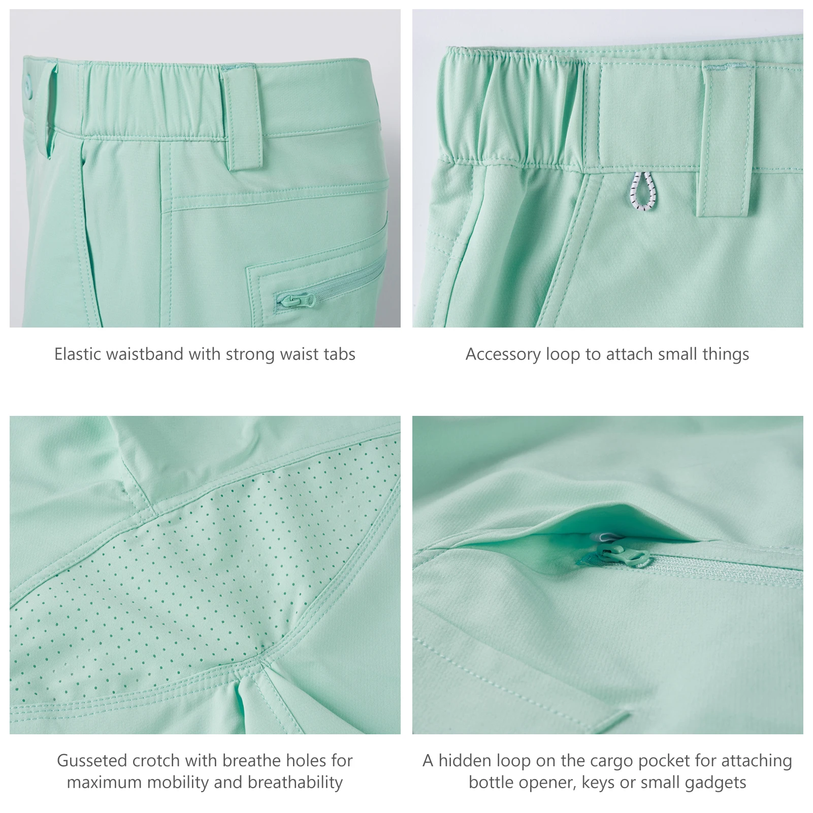 Bassdash FP01M 26,67 cm Inseam pantalones cortos de carga de pesca para hombre, secado rápido UPF 50 + resistente al agua
