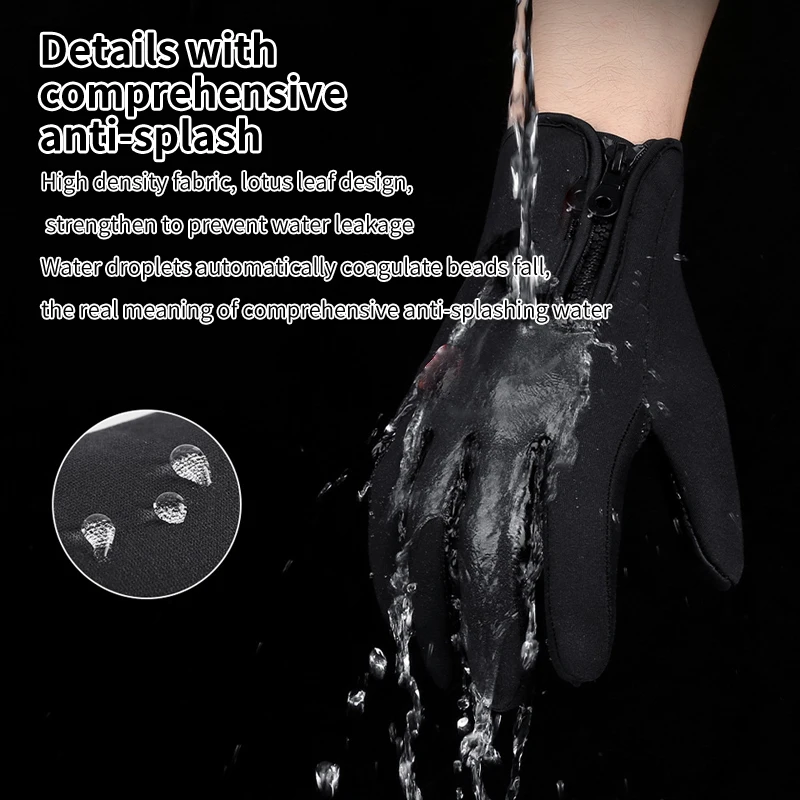 Topline Tackle guantes de invierno más guantes de pesca con pantalla táctil de lana mantener caliente a prueba de agua ciclismo bicicleta deportes al aire libre - imagen 5