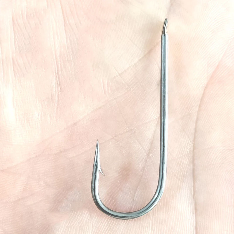 Venta al por mayor, 1000 Uds., anzuelos de cabeza plana, anzuelos con púas estañadas, anticorrosión, vástago largo, anzuelo palangre, accesorios de Pesca de mar - imagen 2