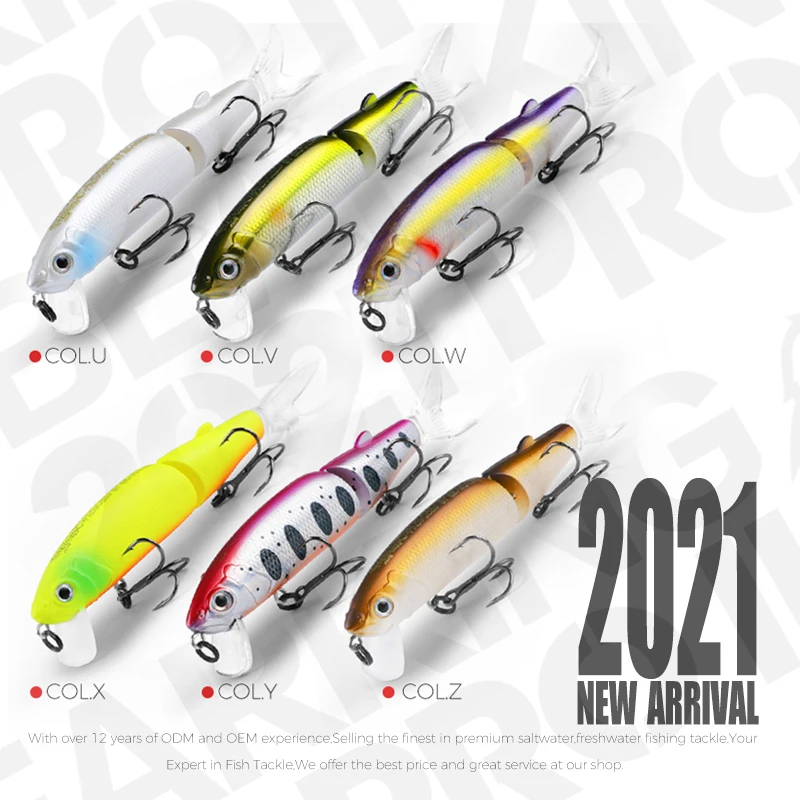 Bearking 11,3 cm 13,7g señuelo de pesca caliente minnow calidad cebo profesional cebo de natación cebo articulado equipado anzuelo blanco o negro - imagen 5