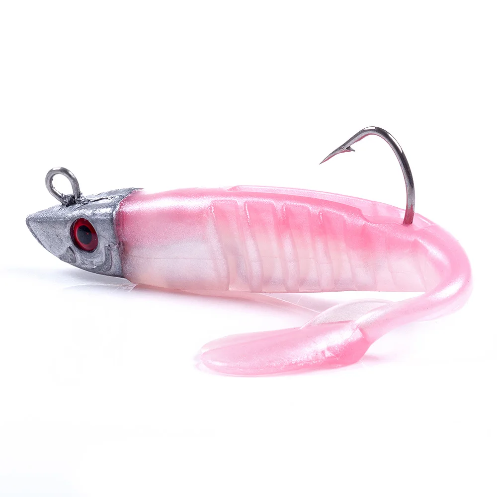 HENGJIA Jigging Head cebo de silicona suave Wobblers 9cm15g 11cm 25g Pesca en el mar Señuelos blandos Swimbait Peche para lubina Lucio Leurre - imagen 4