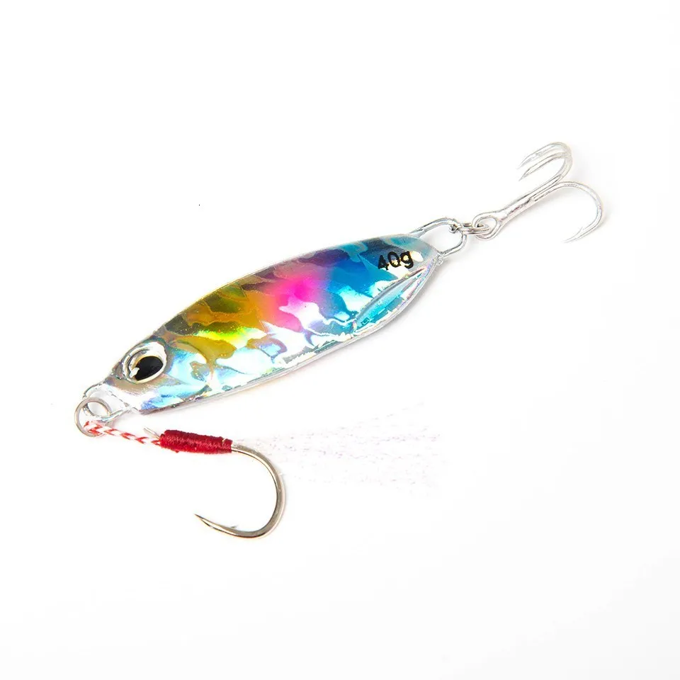 Señuelo de pesca de plantilla grande, peso de 15-60g, señuelos de agua salada, plantilla de lubina de Metal Isca Artificial, pez falso, brillo holográfico - imagen 5