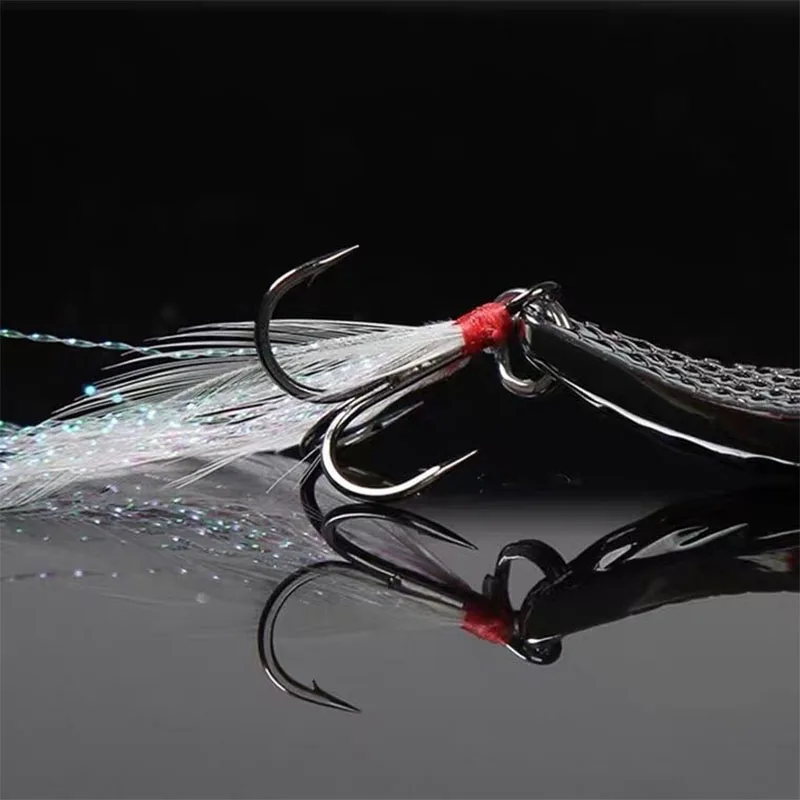 Cebo de lentejuelas de movimiento rápido, mamuza armada, cebo falso de hundimiento lento, tiro de largo alcance de Metal de sanguijuela de escamas de pescado, natación completa - imagen 3