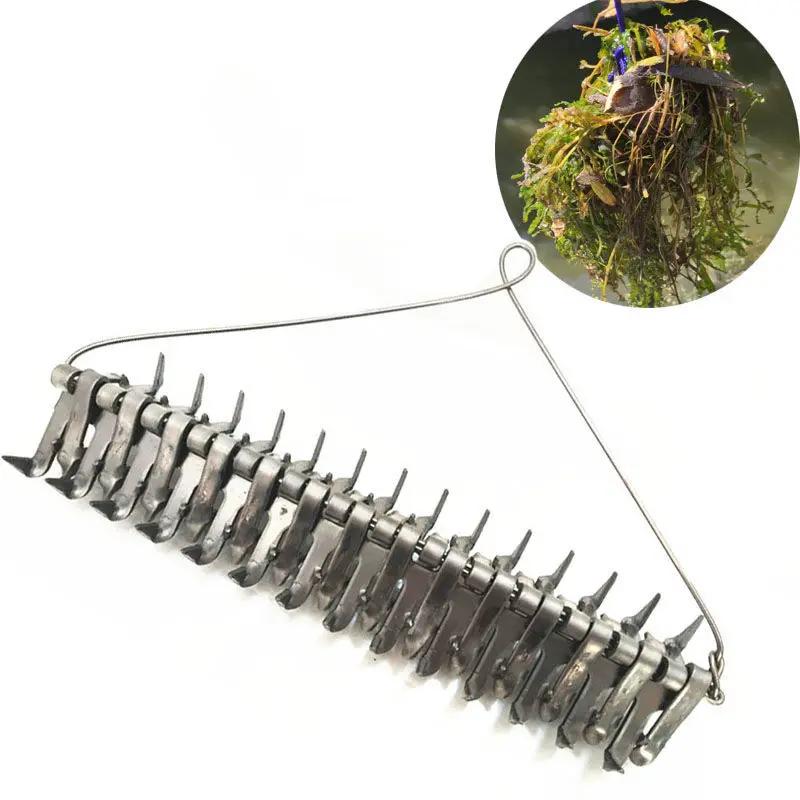 Rastrillo de pesca súper grande para deshierbe, herramientas de deshierbe para pesca al aire libre, removedor de plantas acuáticas, extractor de deshierbe de aleación, aparejos de pesca - imagen 4