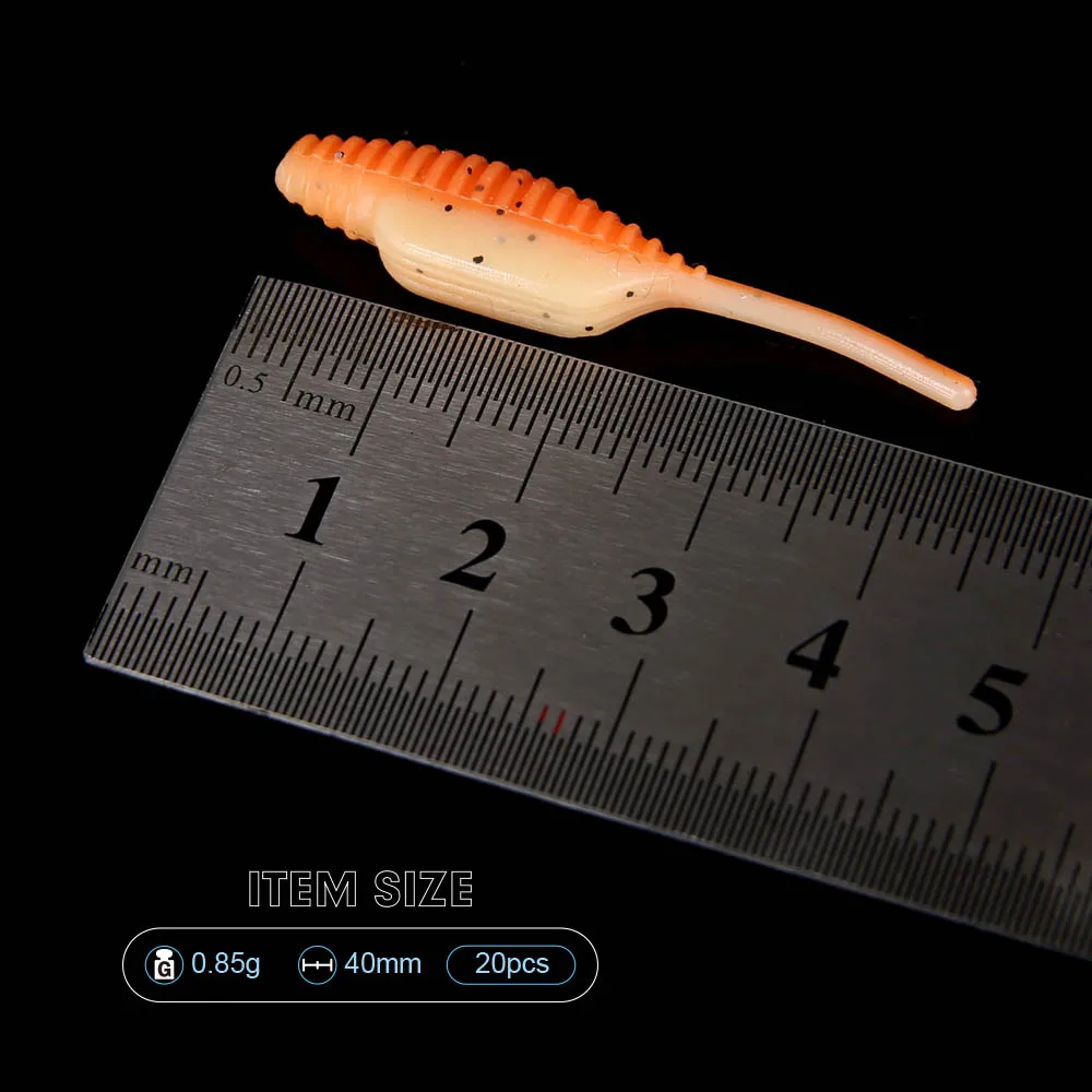FSTK-Mini cebos blandos Wobbler de gusanos, 0,85g, 40mm, camarones, olor a ajo, océano, señuelo de pesca en roca, lubina, perca suave, Leurre Jerk - imagen 4