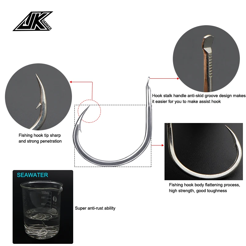 JK SJRH Anzuelos Jigging – Señuelo Plano de Carbono para Atún - imagen 4